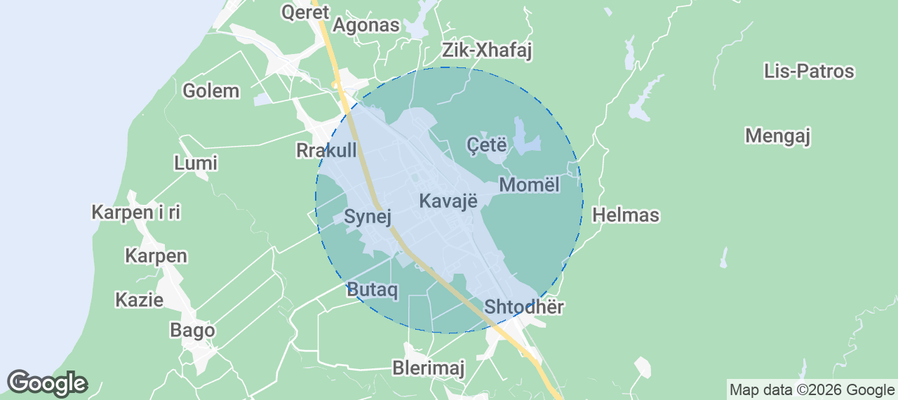 Kavajë Airbnb map